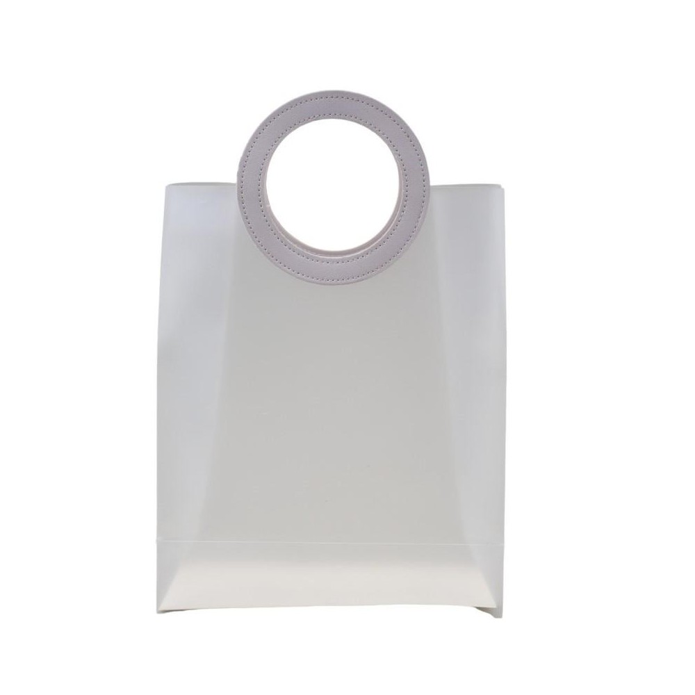 BORSETTA MAXI MANICO TONDO BIANCO H32X26X11